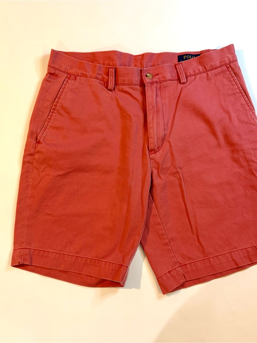 Polo By Ralph Lauren Classic Fit 9” Chino Shorts Size 34 Salmon Color